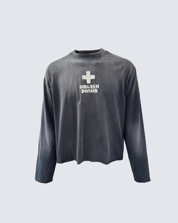 Vintage Washed Long Sleeve Graphic T-Shirt
