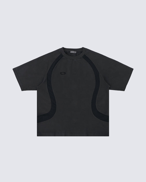 High-End Sporty Black Printed T-Shirt