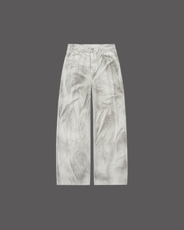 Tie-Dye Washed Distressed White Jeans