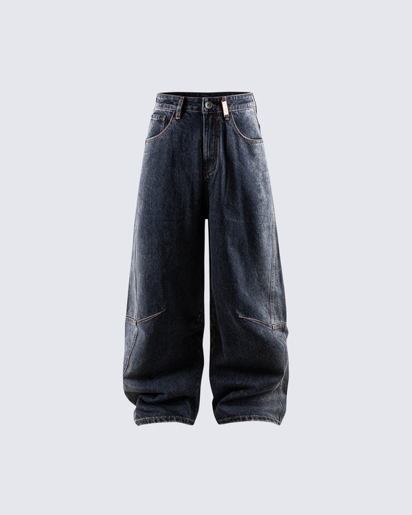 Autumn Winter New Vintage Washed Wide-Leg Jeans
