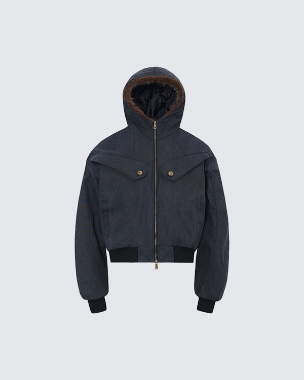 American Style Hooded Bomber Jacket