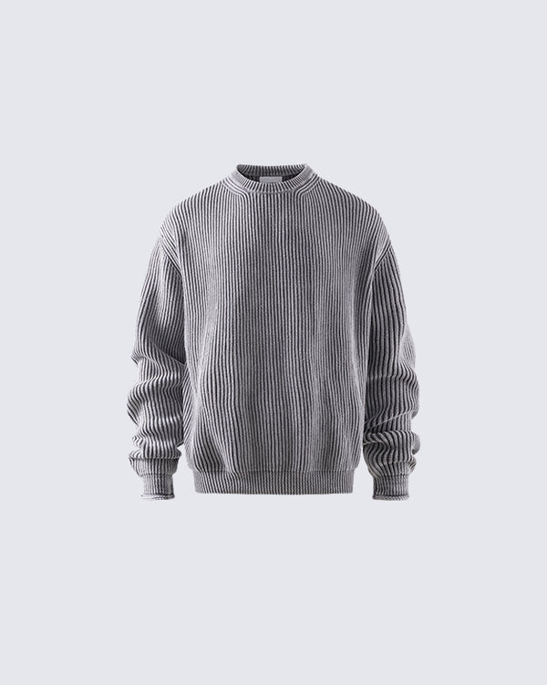 Ribbed Knit Casual Sweater