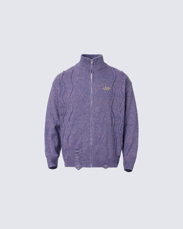 American Preppy Couple's Turtleneck Cardigan Sweater