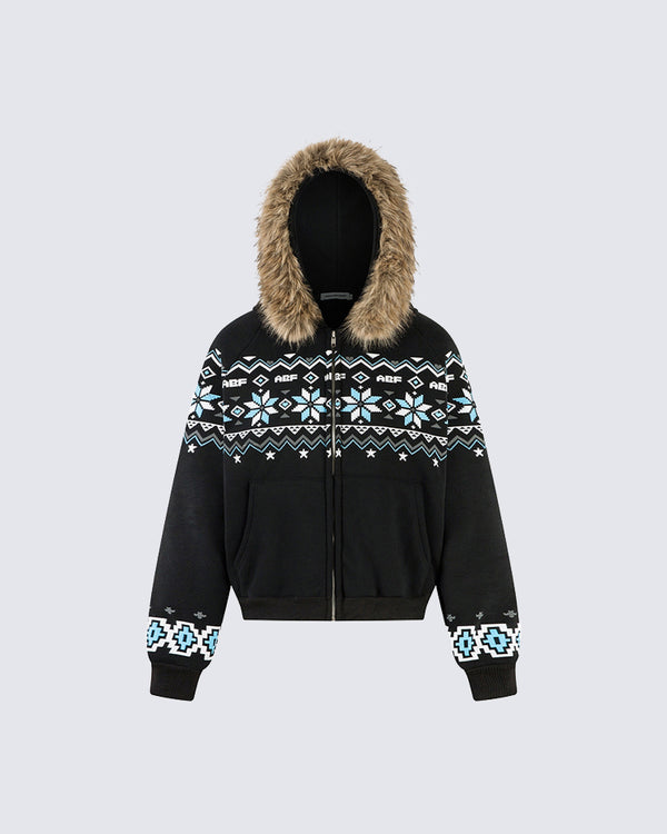 Christmas Furry Hood Sweatshirt