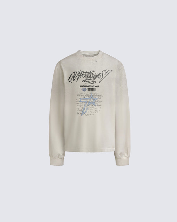Creative Star Letter Print Long Sleeve T-Shirt