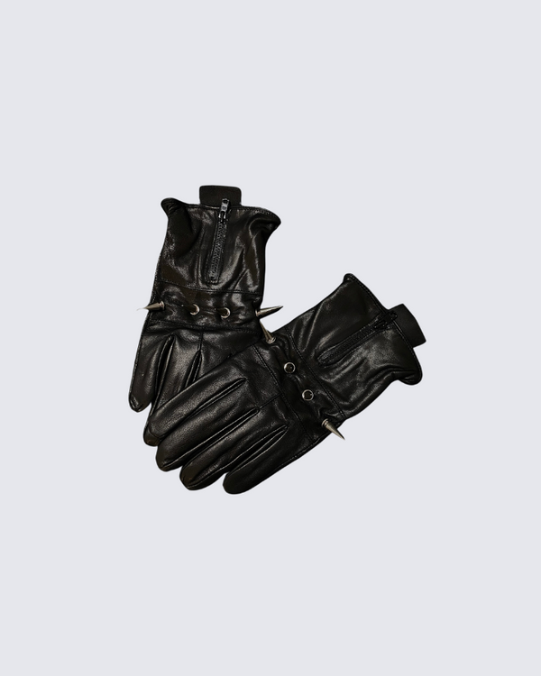 Spiked Leather Gloves – Punk Style with Stud Details