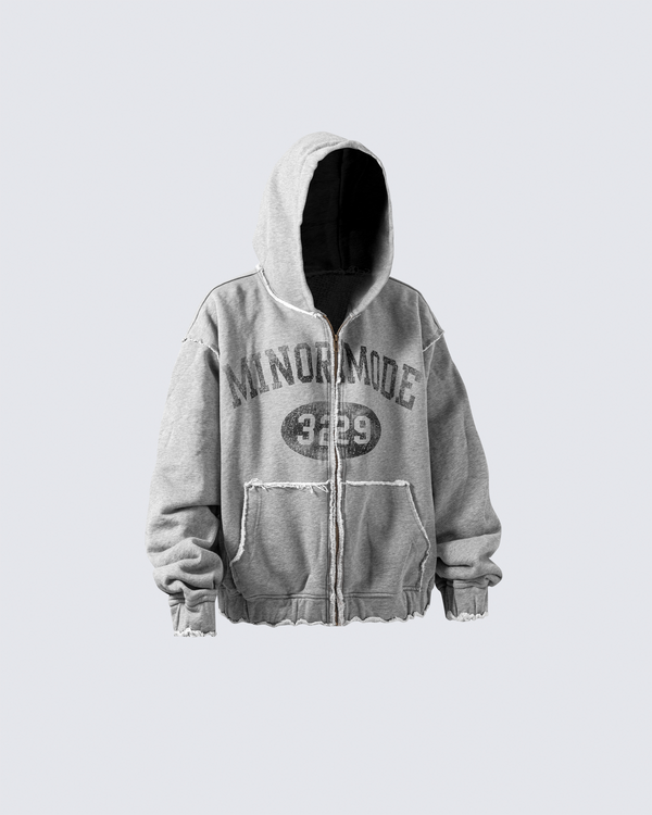 Vintage Graphic Zip-Up Hoodie