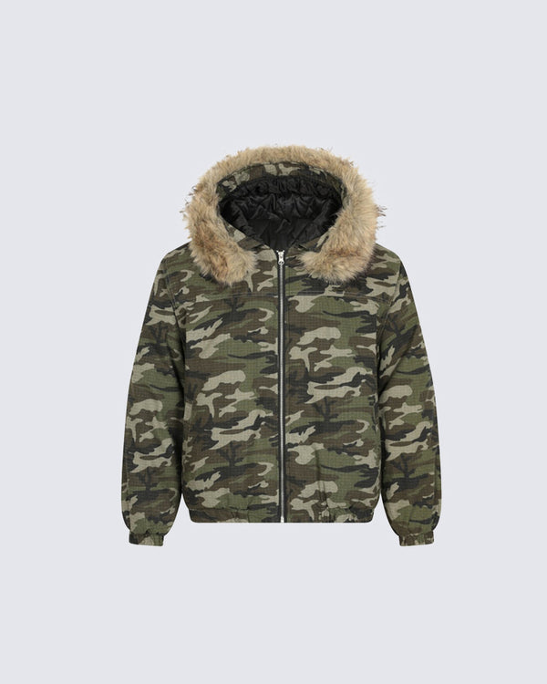 Street Style Outdoor Camouflage Padded Jacket