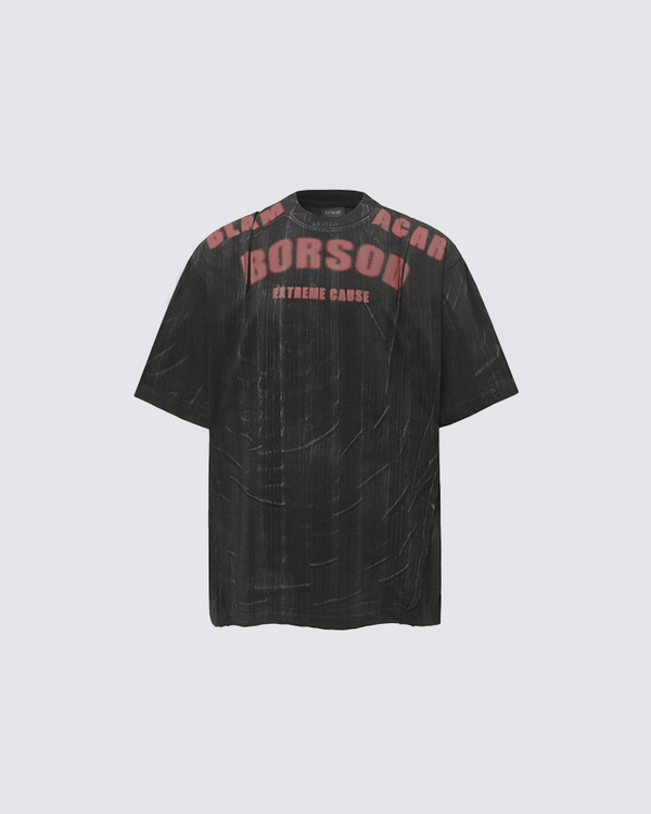 Grunge Letter Print Distressed Washed T-Shirt