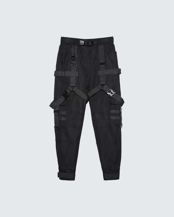 Black Tactical Harness Cargo Pants