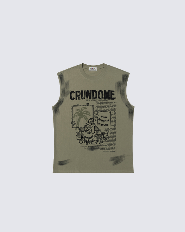 Crundome Graphic Sleeveless Shirt – New Adventures Ahead