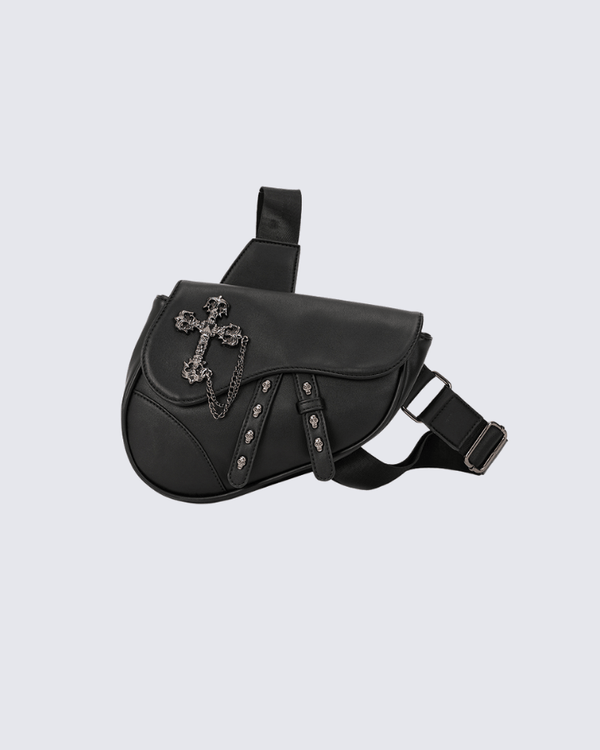 Gothic Cross Skull Shoulder Bag – Punk Fashion Accessory
