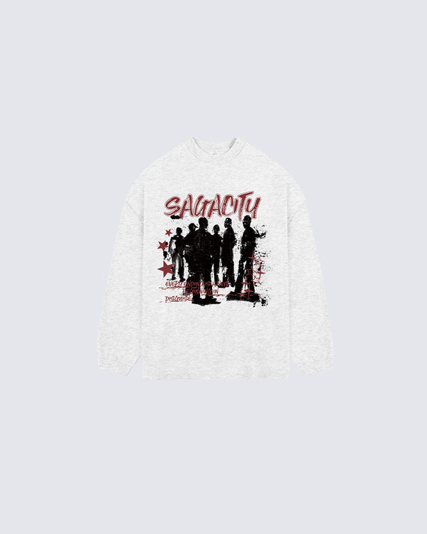 High-Street American Retro Graphic Long Sleeve T-Shirt