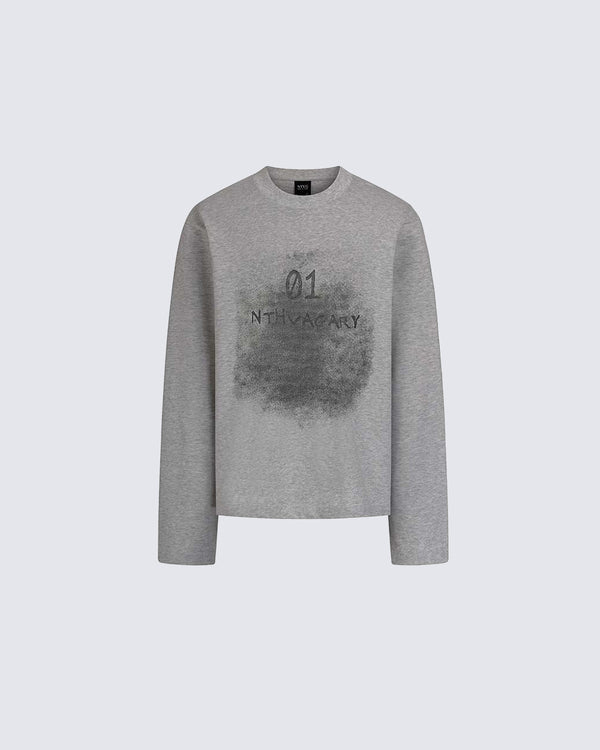 Streetwear Spray-Painted Letter Print Long Sleeve