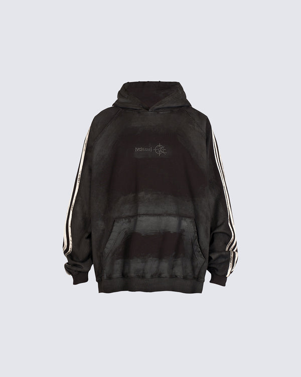 Graffiti-Inspired Oversized Hoodie with Stripes