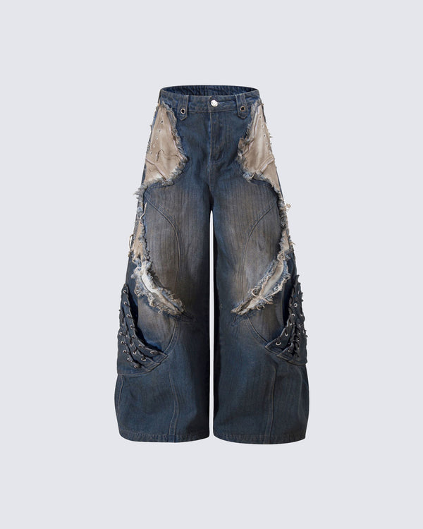 American Street Style Distressed Denim Pants