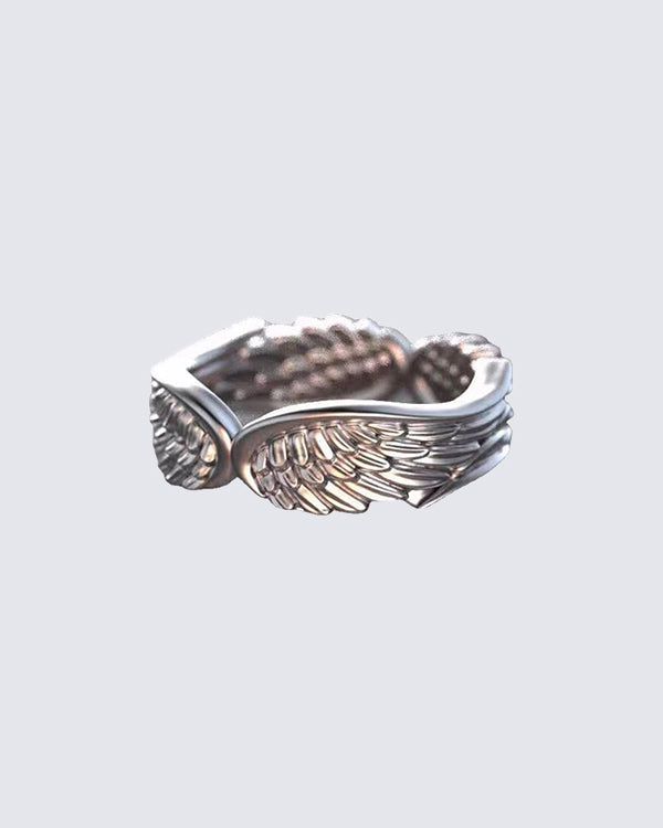 Angel Wings Feather Open Ring