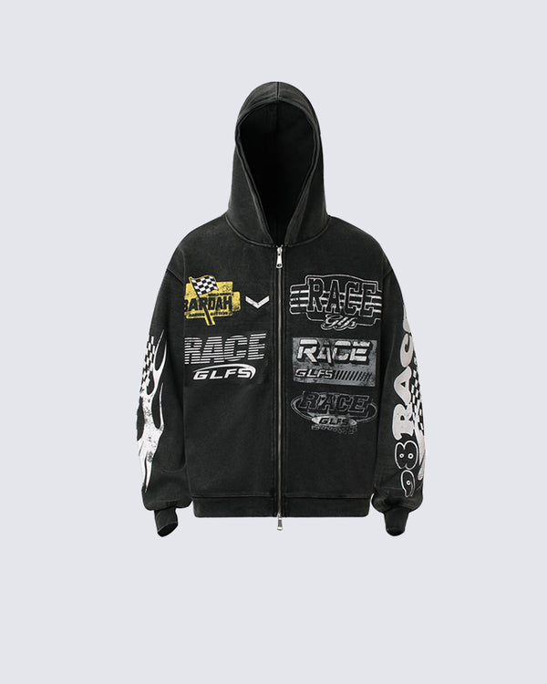 Racing Graphic Full-Zip Hoodie