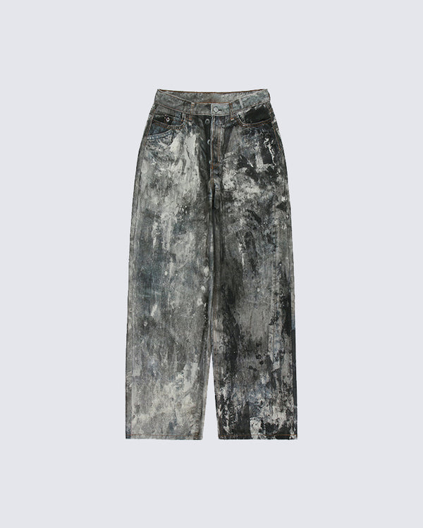 Paint-Splattered Vintage Jeans