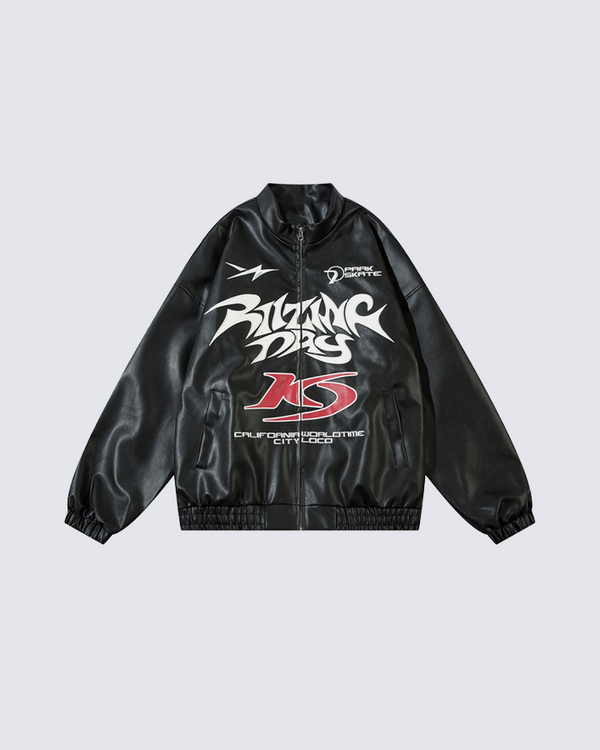 Dynamic Racing Print PU Jacket