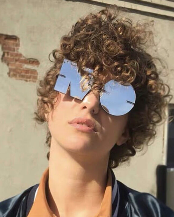 Letter & Round Rimless Resin Sunglasses – KIIKIO