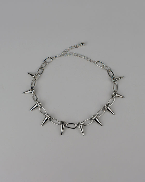 Punk-Style Spike Chain Necklace