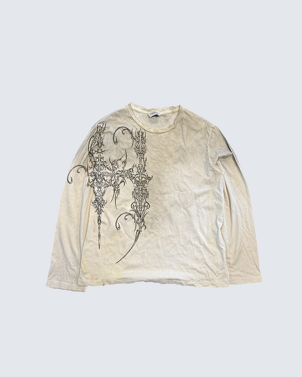 Long Sleeve Graphic T-Shirt - Ornate Floral Design