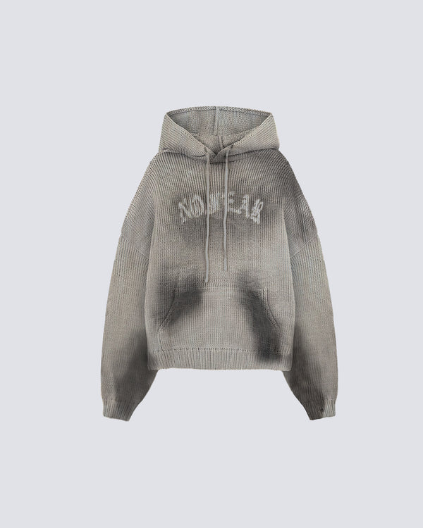 Vintage Distressed Knit Hoodie