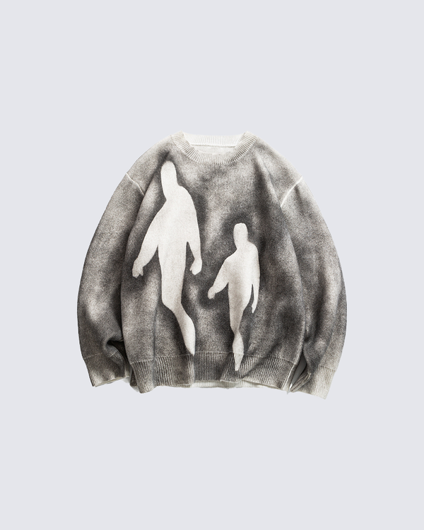 Shadow Figure Gradient Knit Sweater