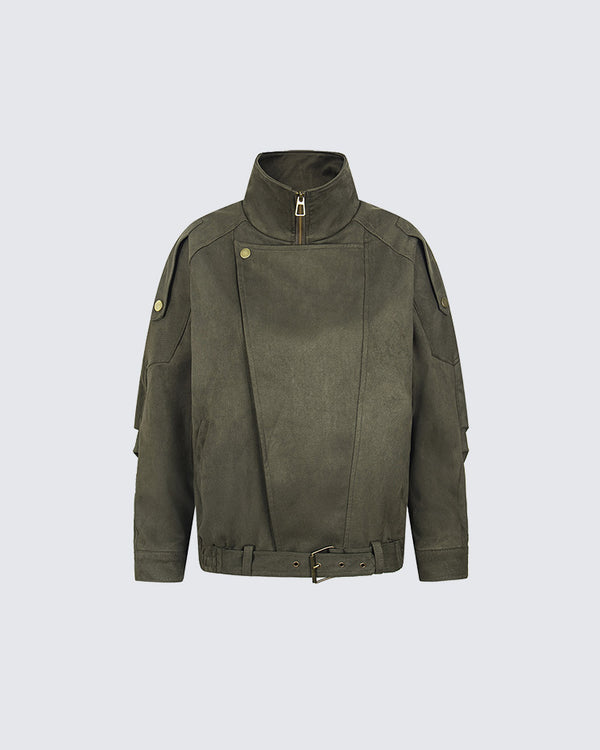 American Motorcycle Style Stand Collar Jacket