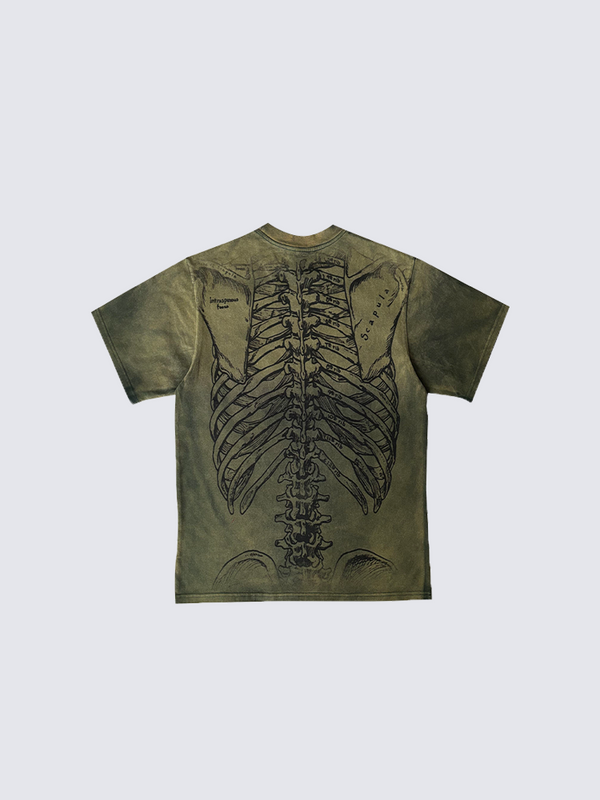Skeleton Graphic Vintage Washed Cotton T-Shirt