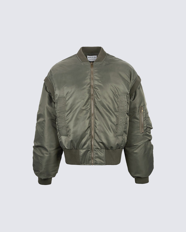 Convertible Sleeves Flight Jacket