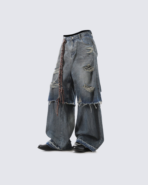 Layered Patchwork Wasteland Jeans