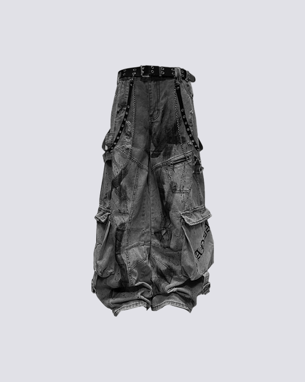 Streetwear Cargo Denim Pants