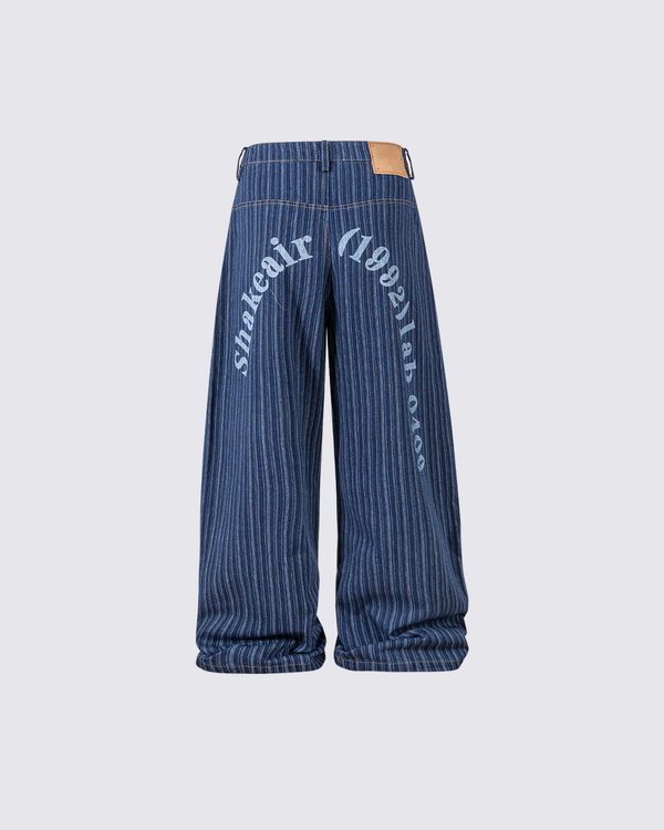 Vintage Striped Denim Pants