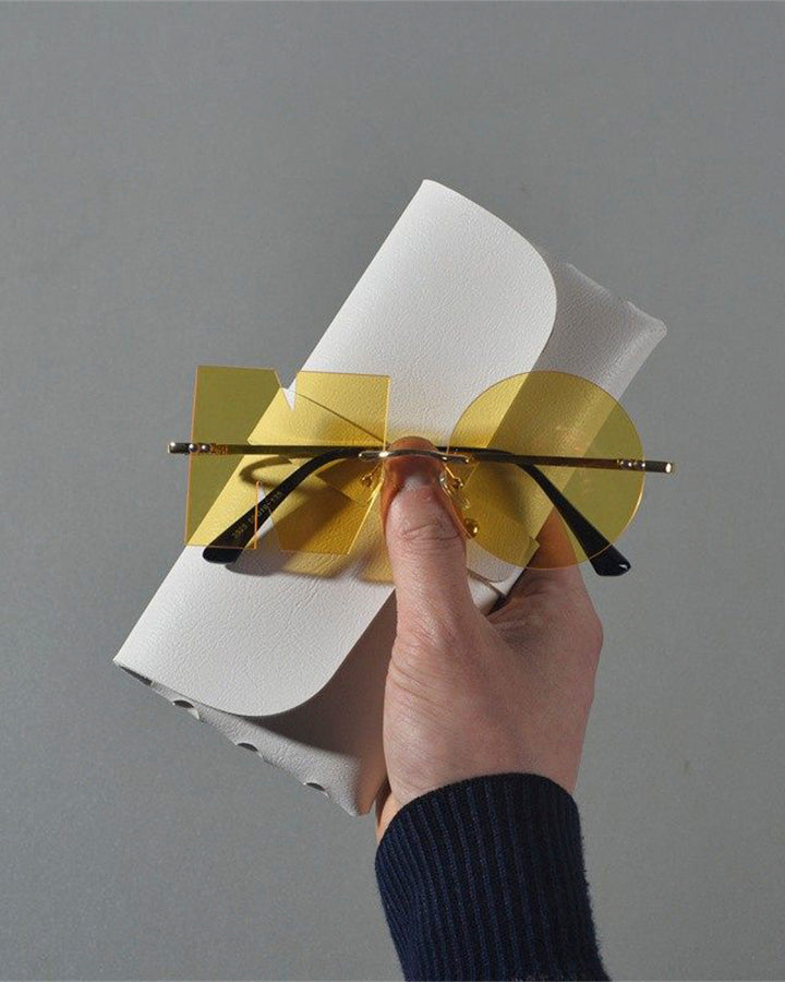 Letter & Round Rimless Resin Sunglasses – KIIKIO