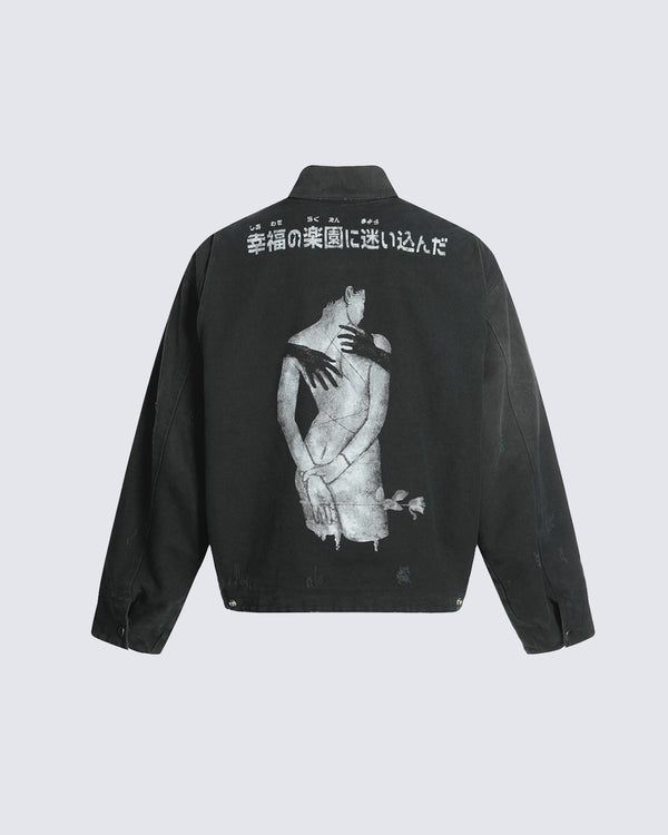 Vintage Punk Street Cargo Denim Jacket