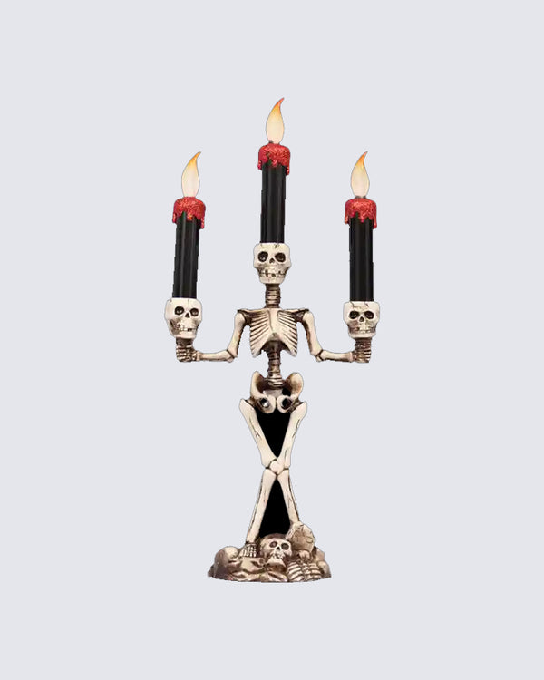 Halloween Skeleton Candle Holder Figurine