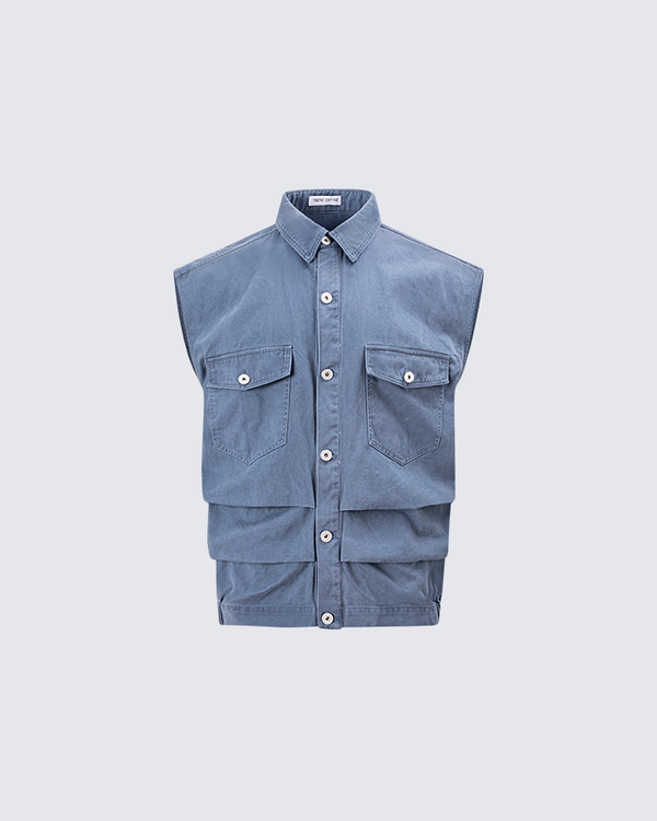 Layered Utility Sleeveless Shirt