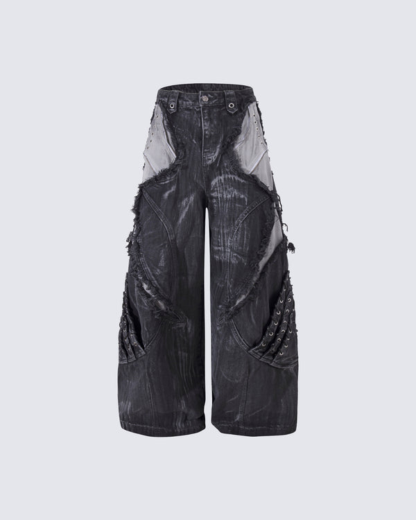 American Street Style Distressed Denim Pants