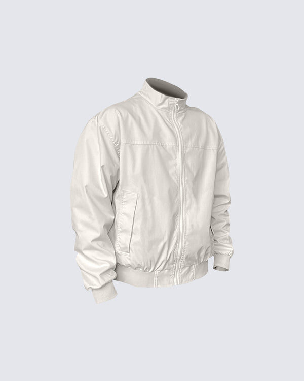 Minimalist Stand Collar Zip-Up Jacket