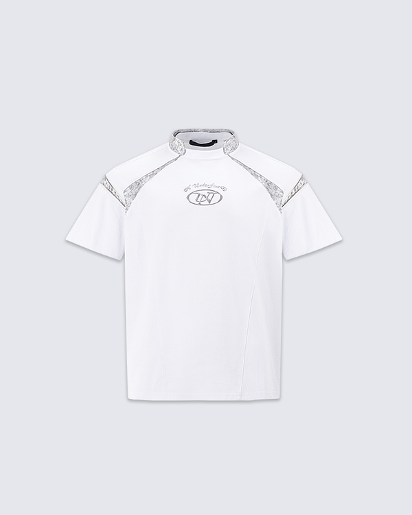 Contrast Panel High Neck Futuristic Tee