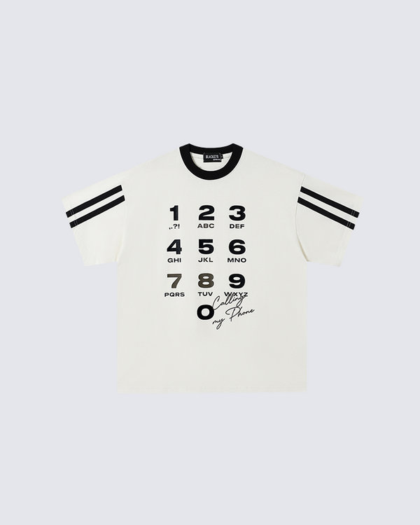 Graphic Printed T-shirt with Retro Phone Keypad Design