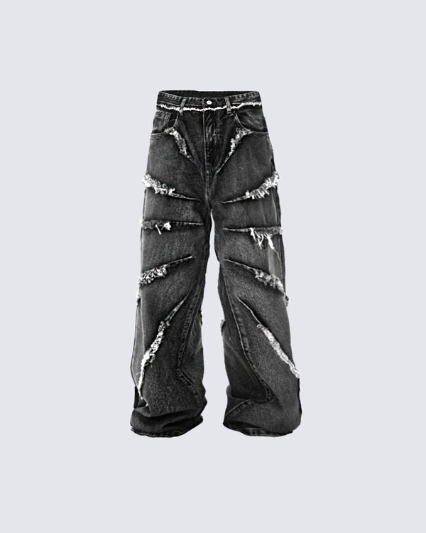 Raw Edge Straight Leg Pants