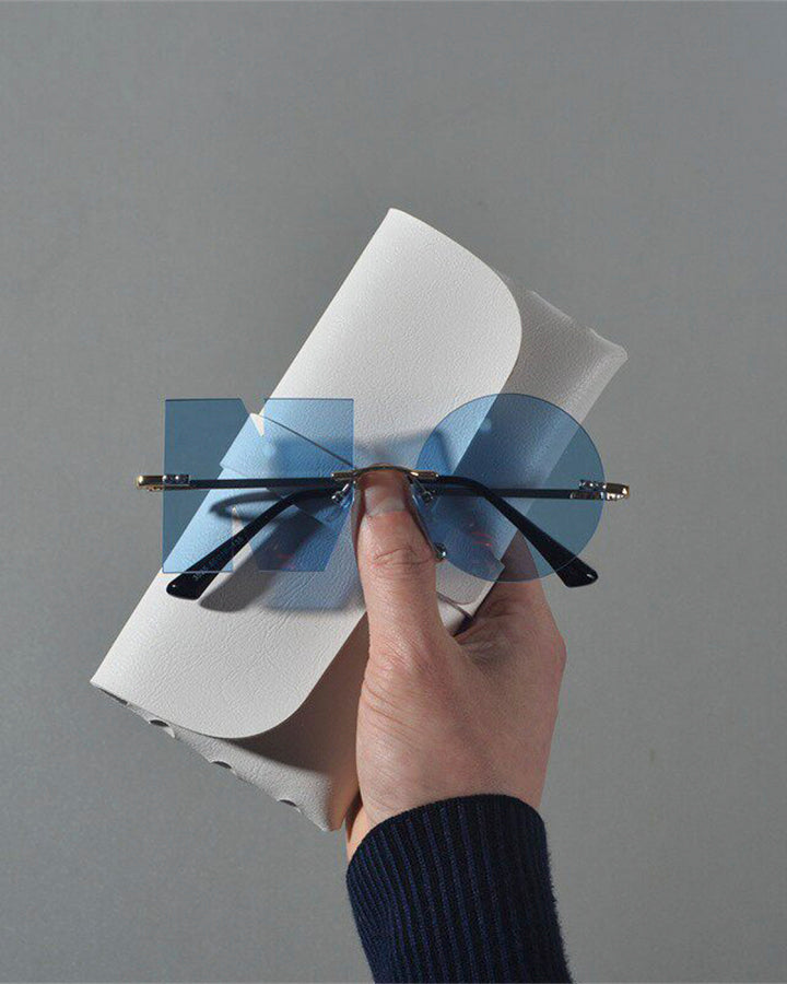 Letter & Round Rimless Resin Sunglasses – KIIKIO