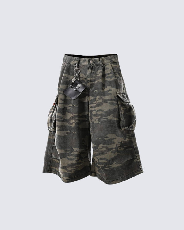 Camouflage Cargo Cropped Pants