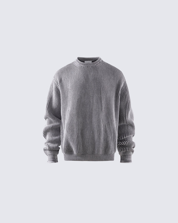 Ribbed Knit Casual Sweater