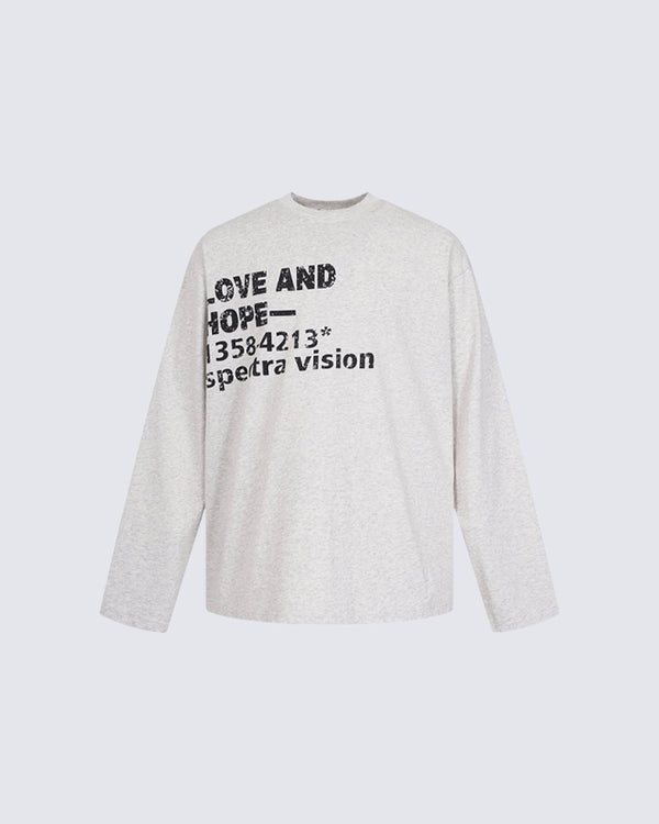 LOVE AND HOPE Graphic Long-Sleeve Tee