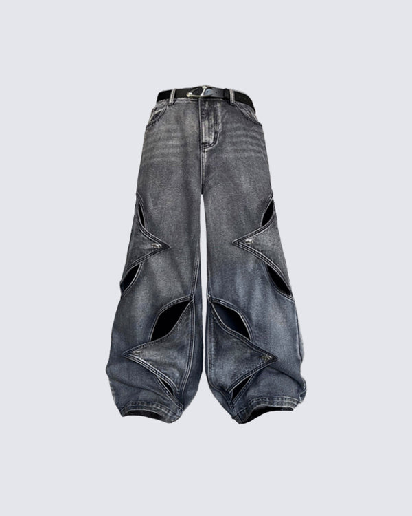 Star Cut-Out Baggy Jeans