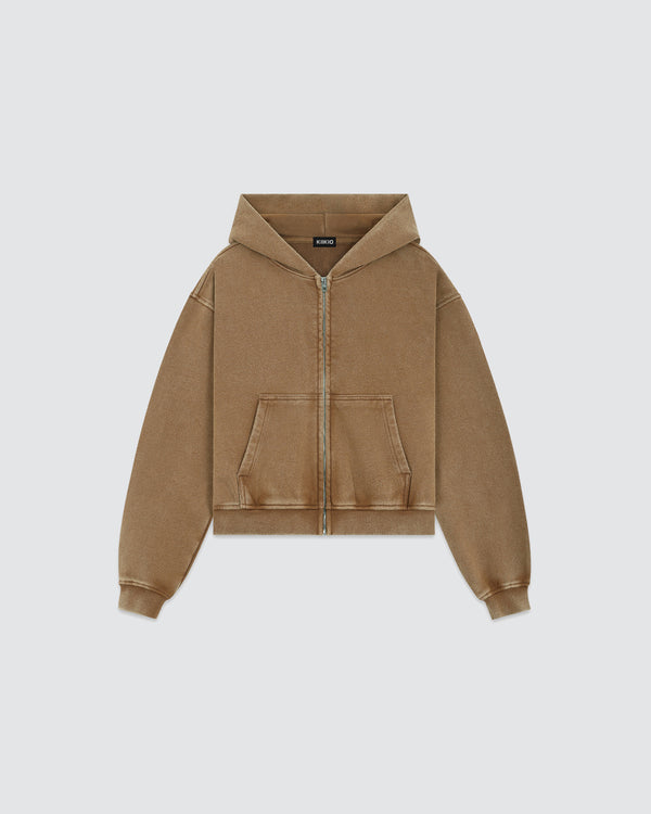 Vintage Sporty Zip-Up Hoodie